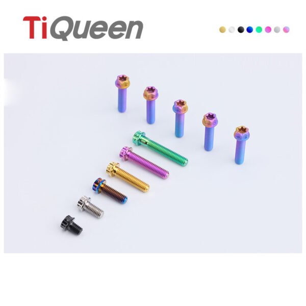 Ti Queen Titanium Screws M4 L06-50mm for Motorcycles and Bicycles