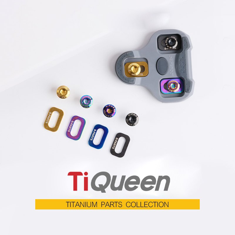 Ti Queen Titanium alloy road pedal cleat screw set compatible with LOOK for Bicycles