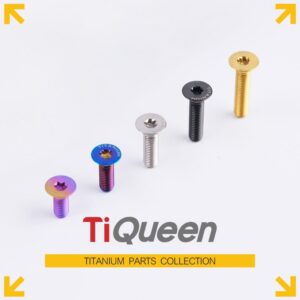 Ti Queen countersunk head Titanium Screws M4 L16-40mm for Motorcycles and Bicycles
