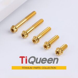 Ti Queen Regular Titanium Screws M6 L08-50mm for Motorcycles and Bicycles/Car