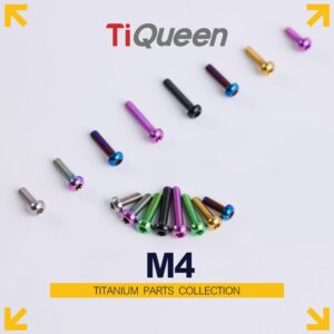 Ti Queen M4 Titanium alloy umbrella head screw for Motorcycles and Bicycles