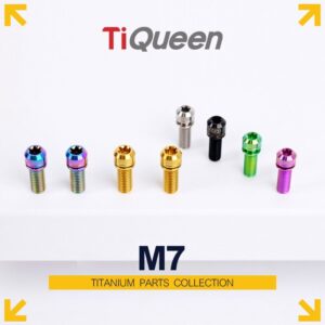Ti Queen Cylindrical head titanium screws with washers M7 L18-20mm for Motorcycles and Bicycles/Car