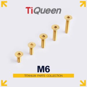 Ti Queen countersunk head Titanium Screws M6 L10-70mm for Motorcycles and Bicycles