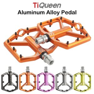 Ti Queen Folding Pedals for Mountain Bikes: Aluminum Alloy with Self-Lubricating Sealed Triple Bearings