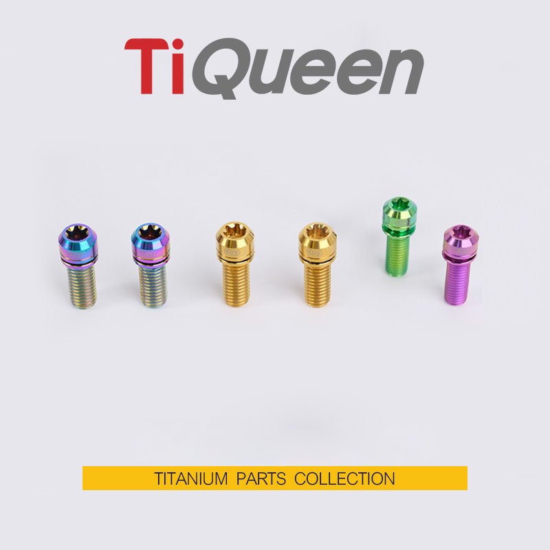 Ti Queen Cylindrical head titanium screws with washers M6 L10-40mm for Motorcycles and Bicycles/Car