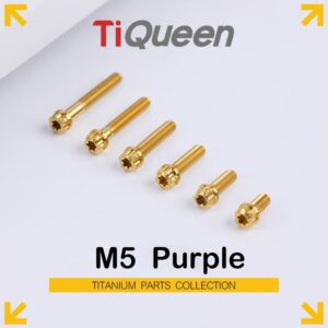 Ti Queen Regular Titanium Screws (Purple) M5 L06-95mm for Motorcycles and Bicycles/Car