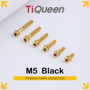 Ti Queen Regular Titanium Screws (Black) M5 L06-95mm for Motorcycles and Bicycles/Car